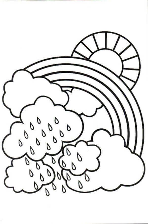 Rainy day coloring pages pdf for kids