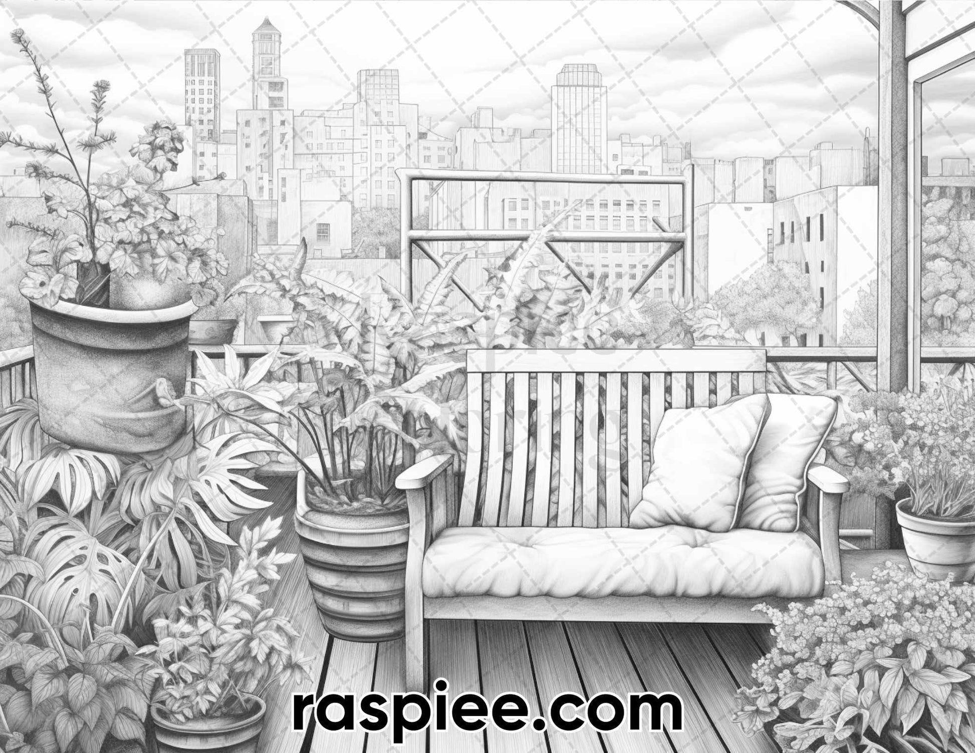 Spring rainy day landscapes grayscale adult coloring pages printab â coloring