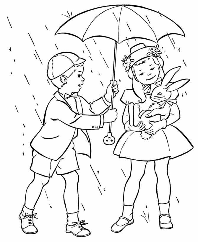 Rainy day coloring pages pdf for kids