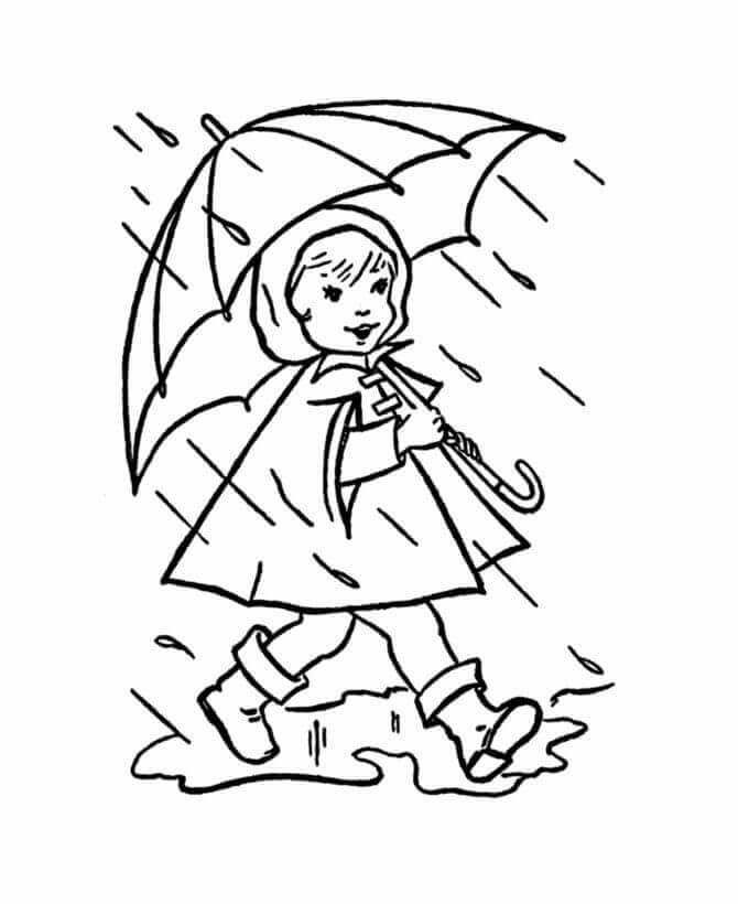 Rainy day coloring pages pdf for kids