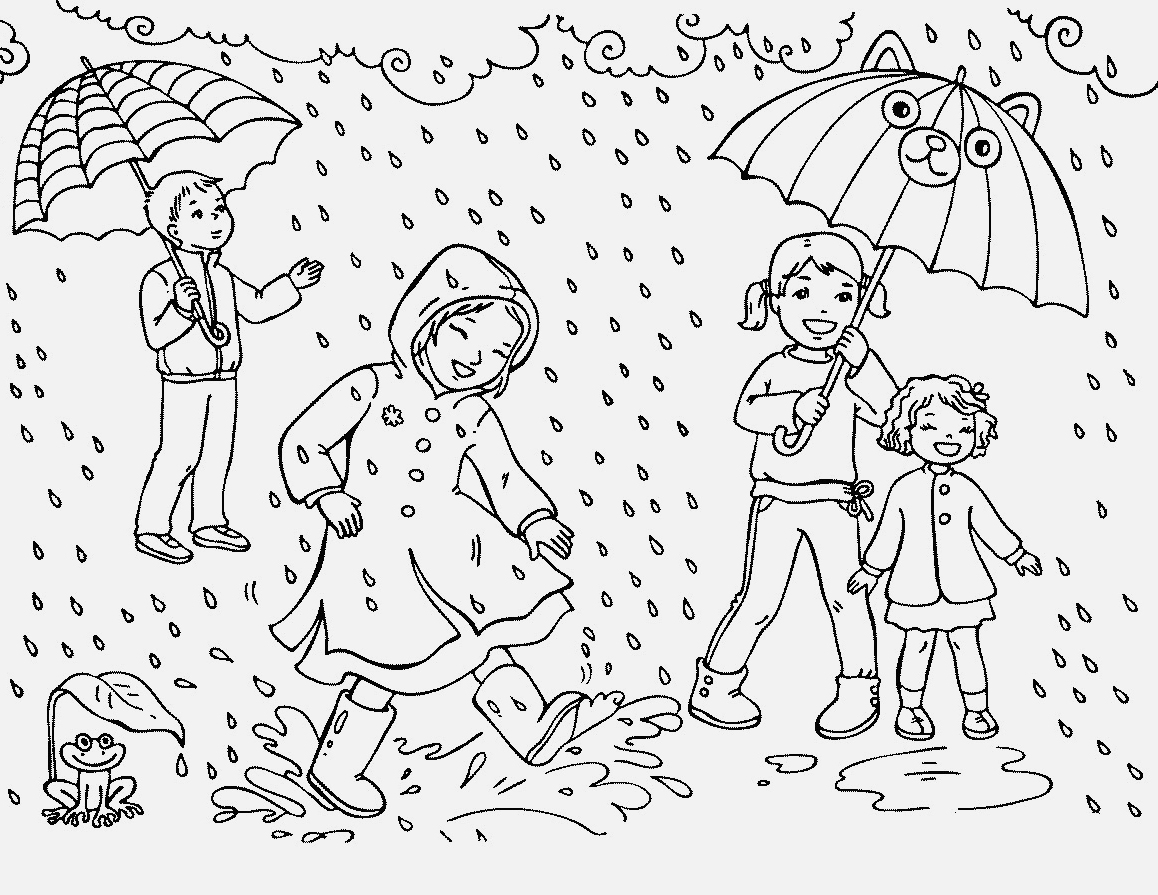 Rain coloring pages