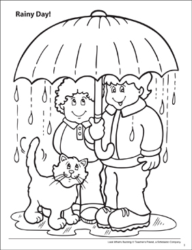 Look whats buzzing coloring page rainy day printable coloring pages