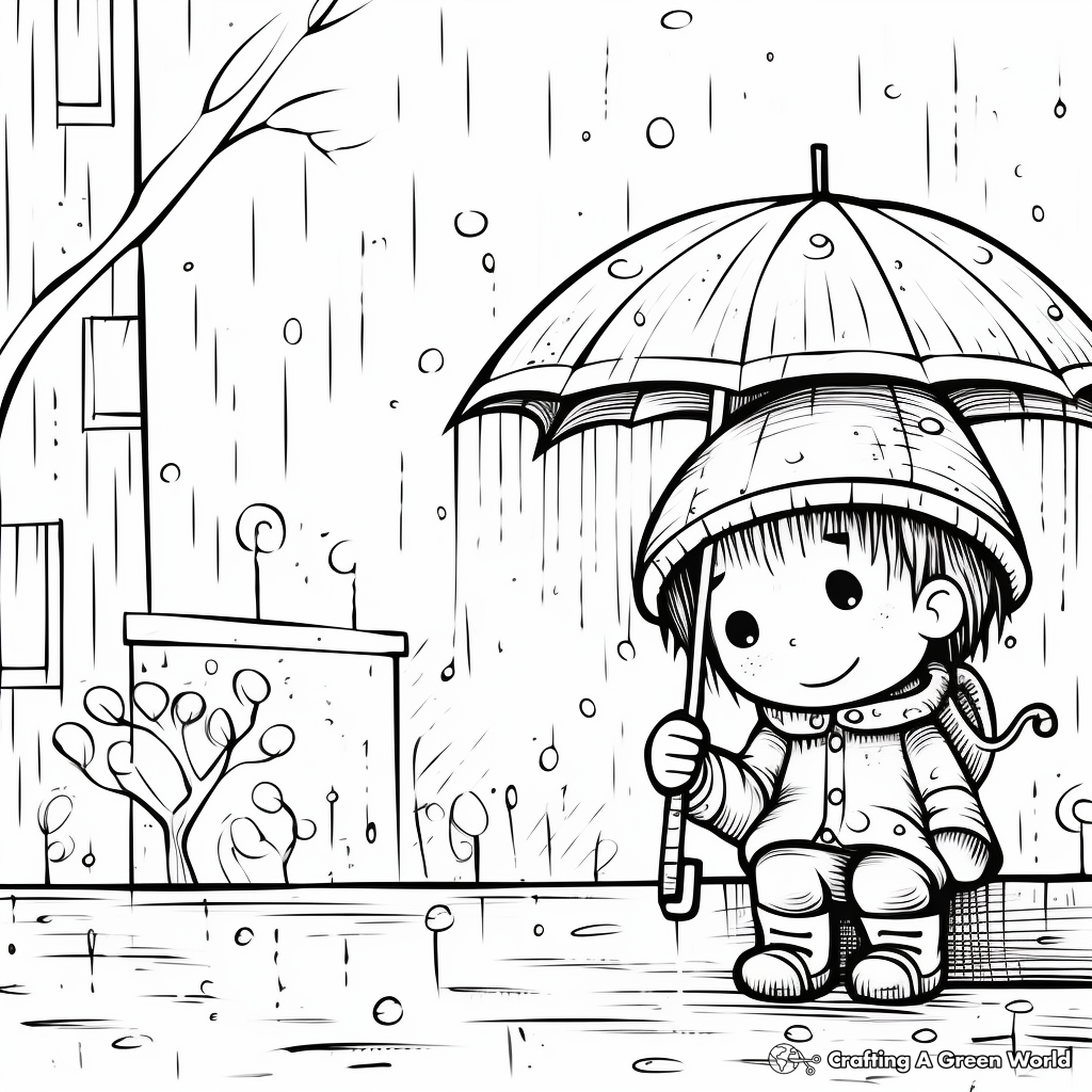 Rainy day coloring pages