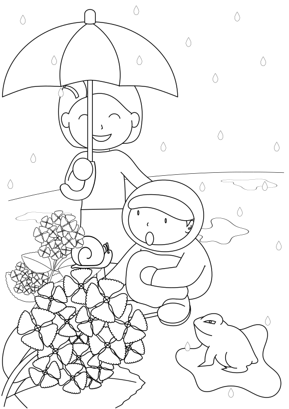 Rainy day drawing for coloring page free printable nurieworld