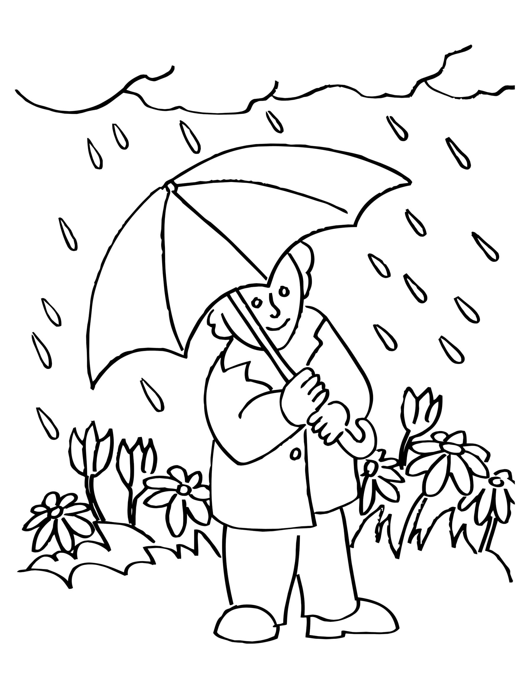 Rainy day coloring pages