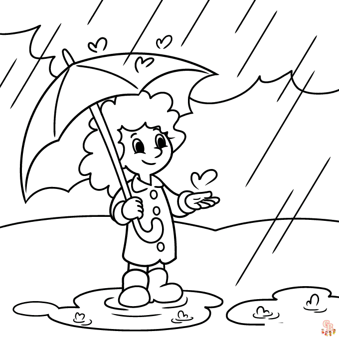 Rainy day coloring pages