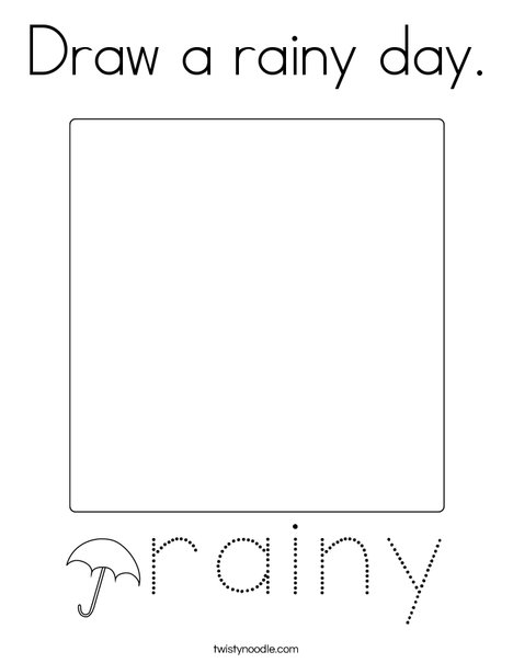 Draw a rainy day coloring page