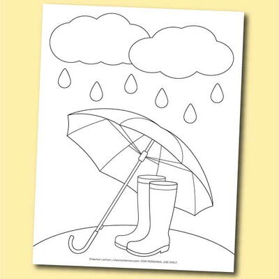 Rainy day coloring page