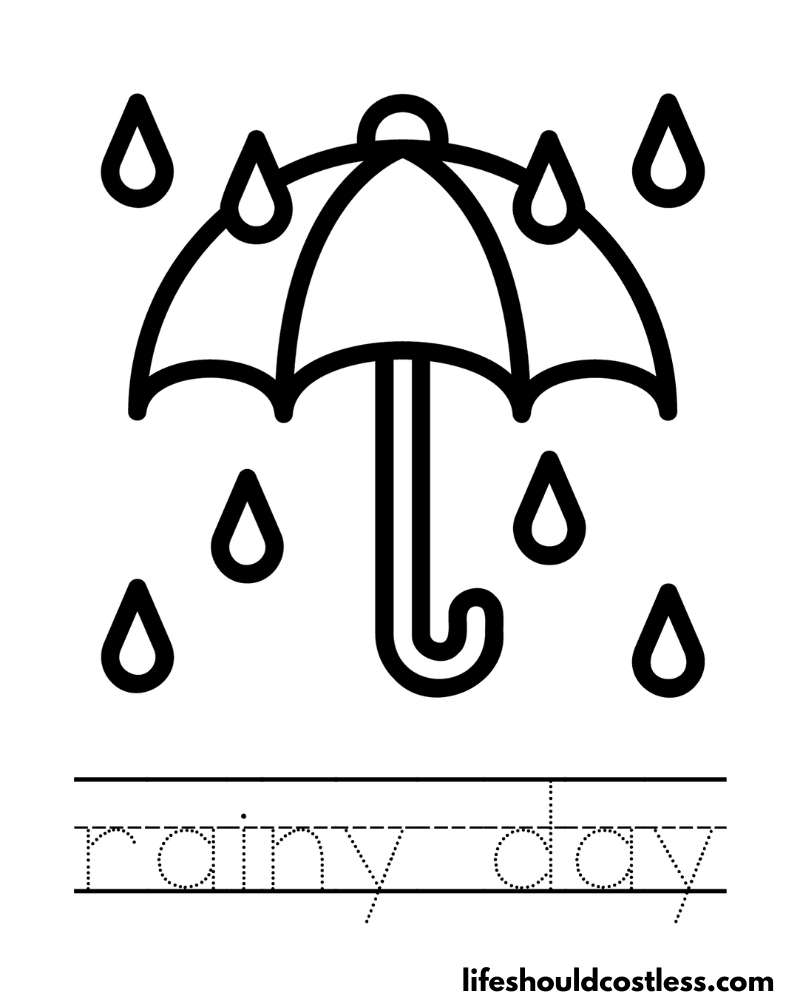 Rain coloring pages free printable pdf templates