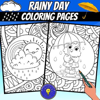Rainy day coloring pages mindfulness rainy weather coloring sheets