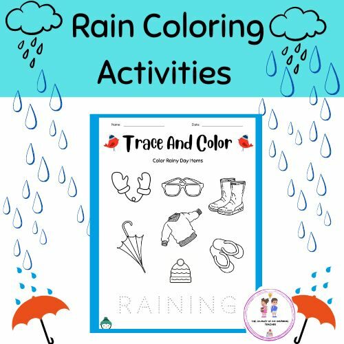 Winter coloring pagescoloring rain drops made by teachers