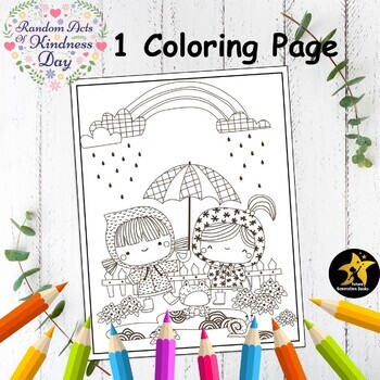 Kindness day coloring page rainy day coloring sheet rainy weather activities