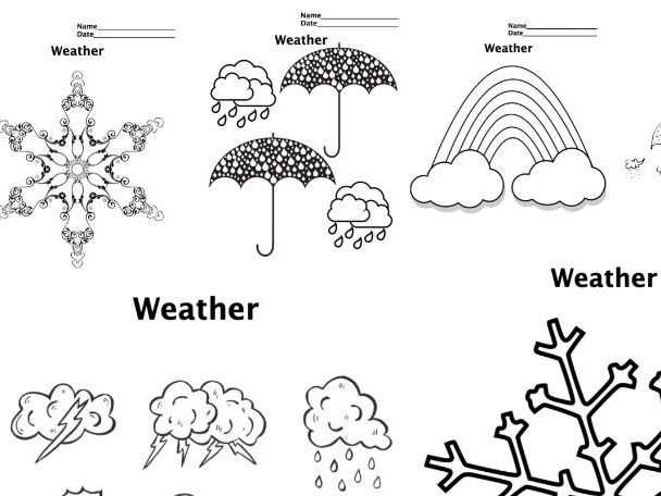 Weather coloring sheets