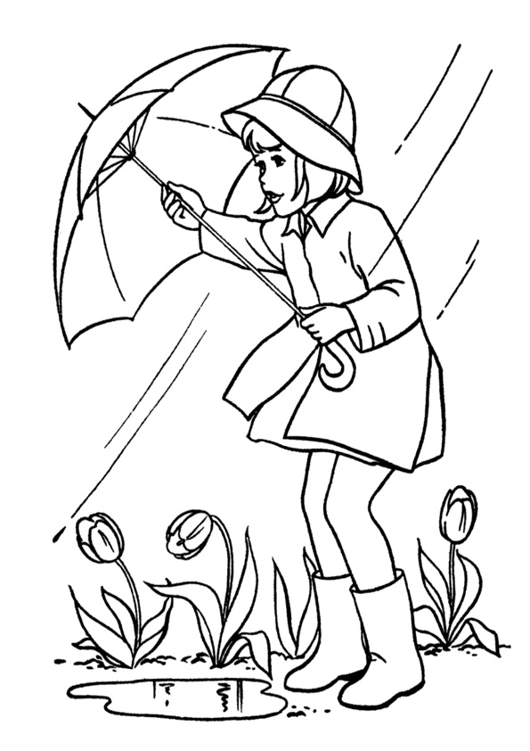 Coloring pages rainy day coloring page