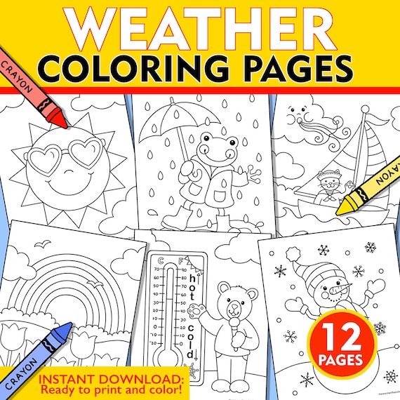 Weather coloring pages weather coloring sheets kids weather coloring pages weather theme printable rainy day coloring pages