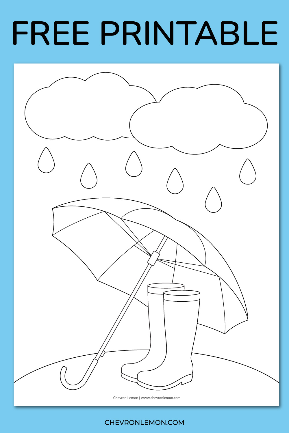 Free printable rainy day coloring page