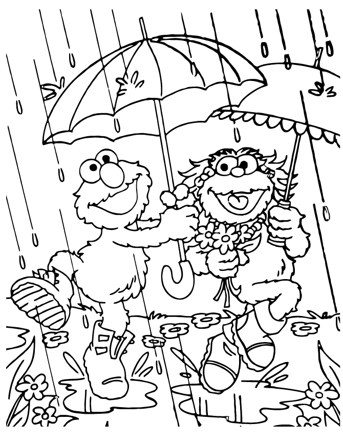 Rain coloring pages