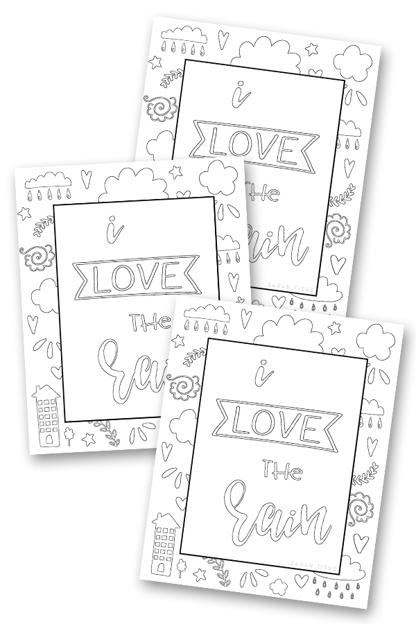 Rain free printable coloring sheet