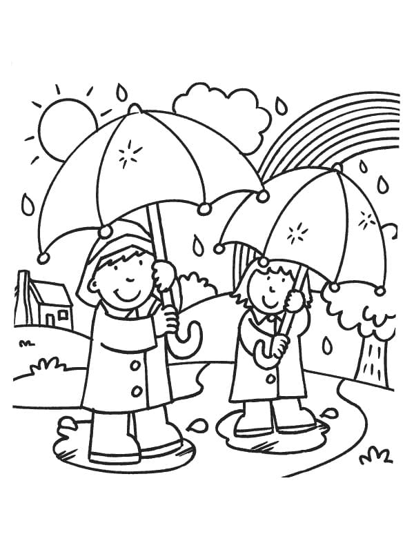 Rainy day coloring pages