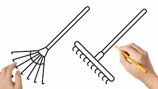 How to draw a rake easy drawings