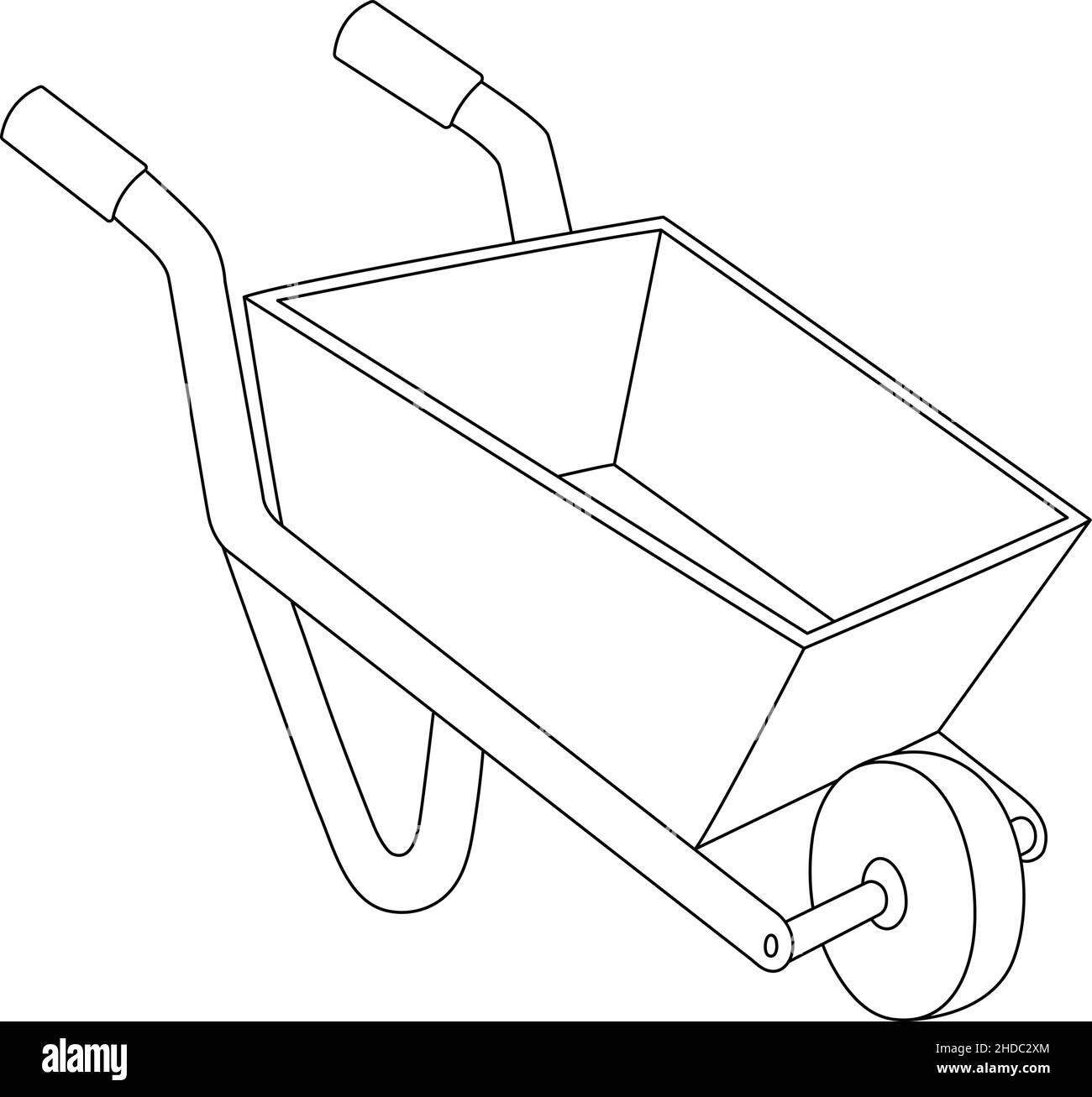 Wheelbarrow coloring page for kids stock vector image art