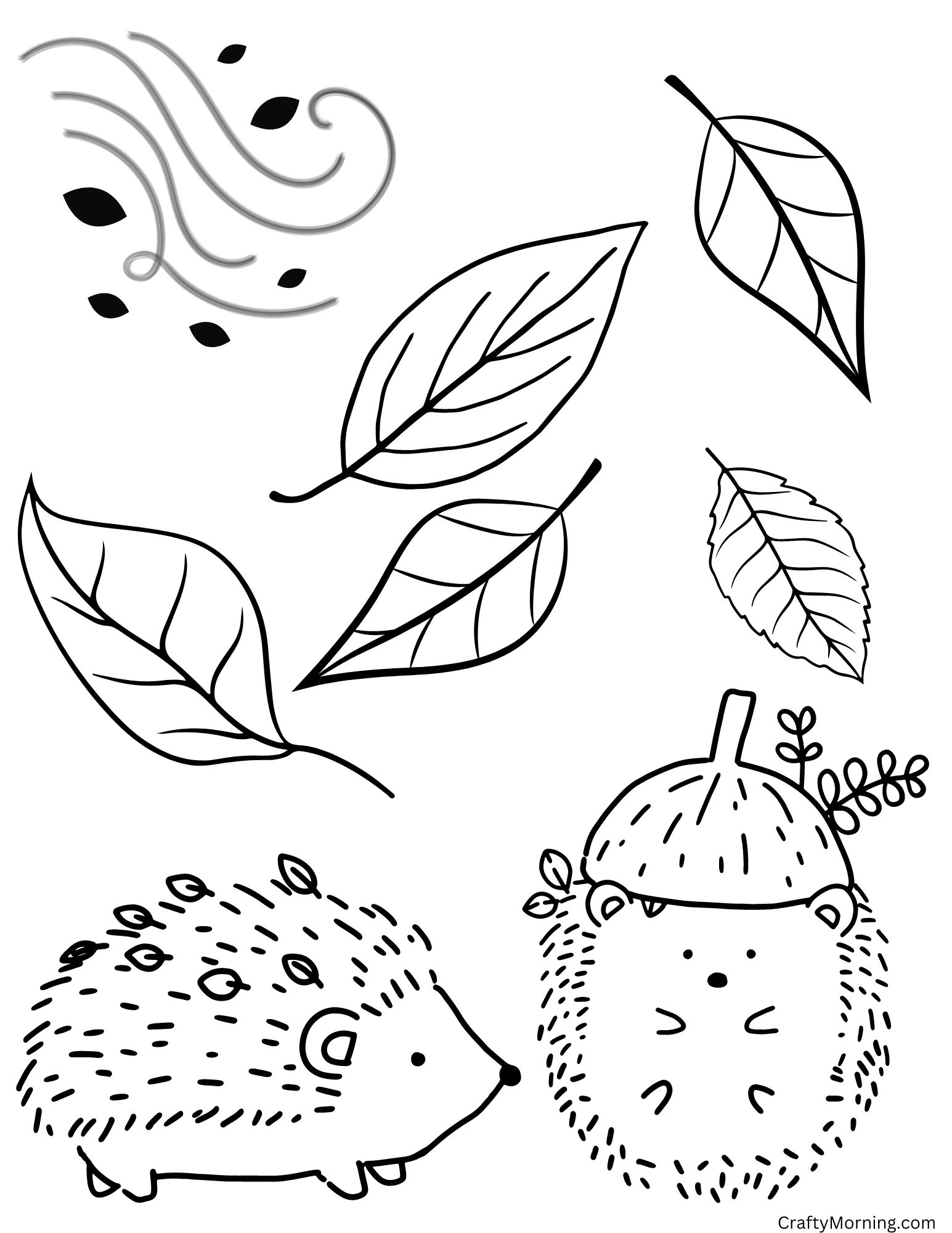 Printable cute fall coloring pages