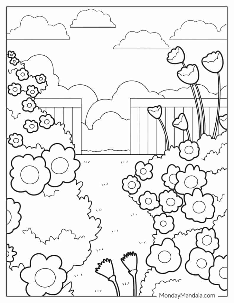 Garden coloring pages free pdf printables