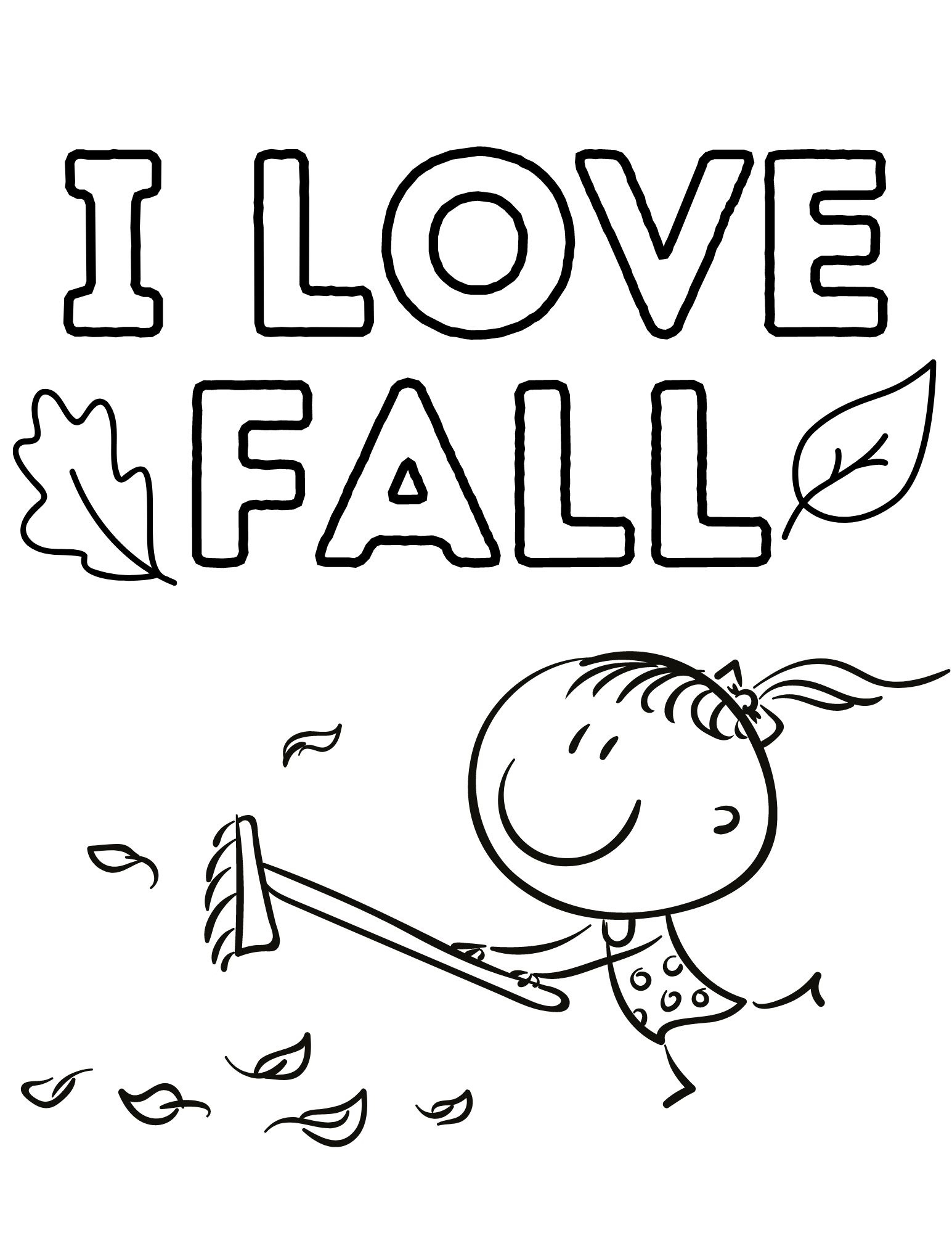 Printable cute fall coloring pages