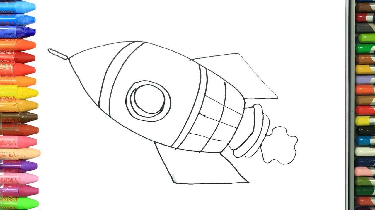 Jak narysowaä rakieta kolorowanki dla dzieci rysowanie i kolorowanie