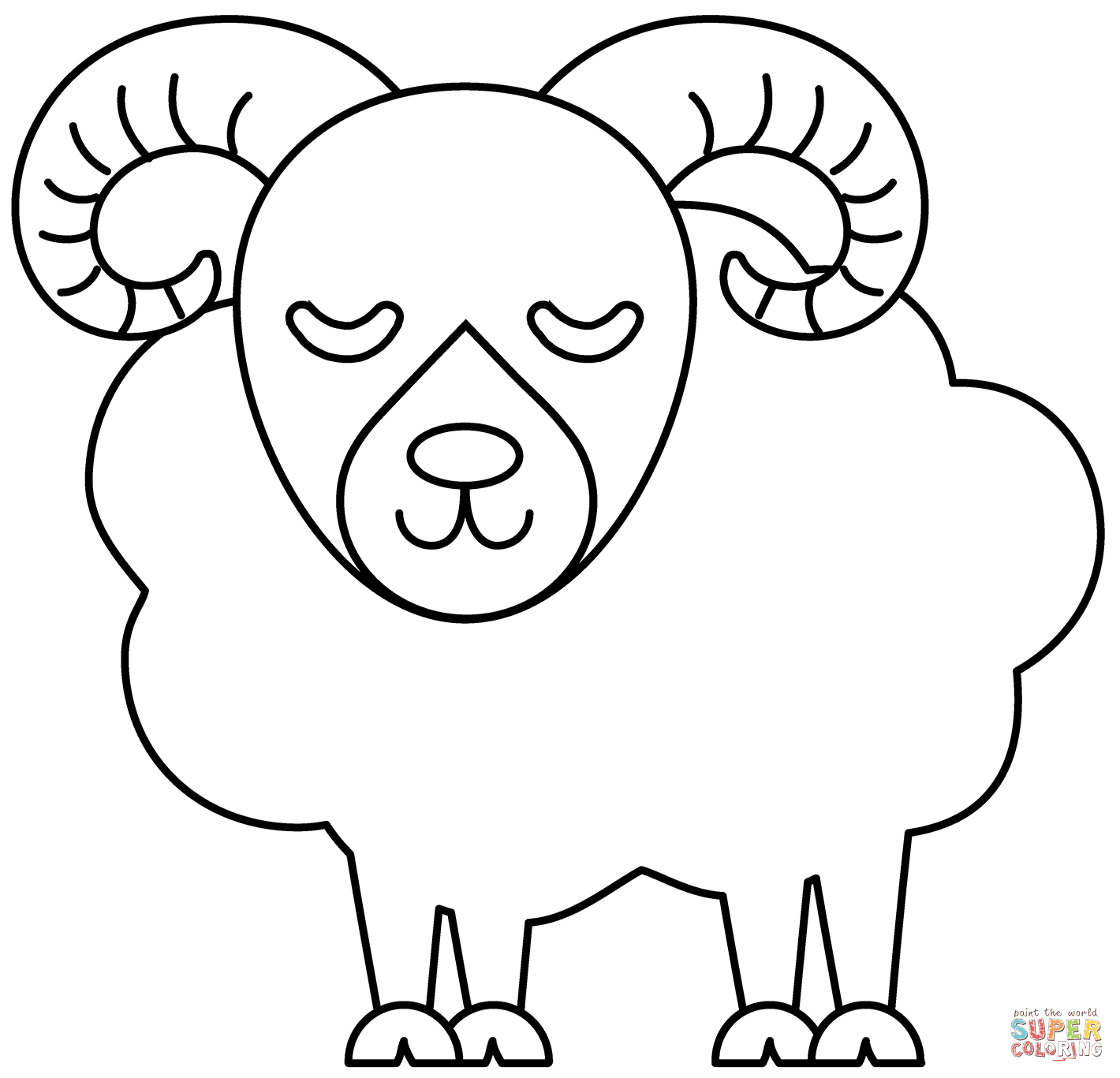 Ram emoji coloring page free printable coloring pages