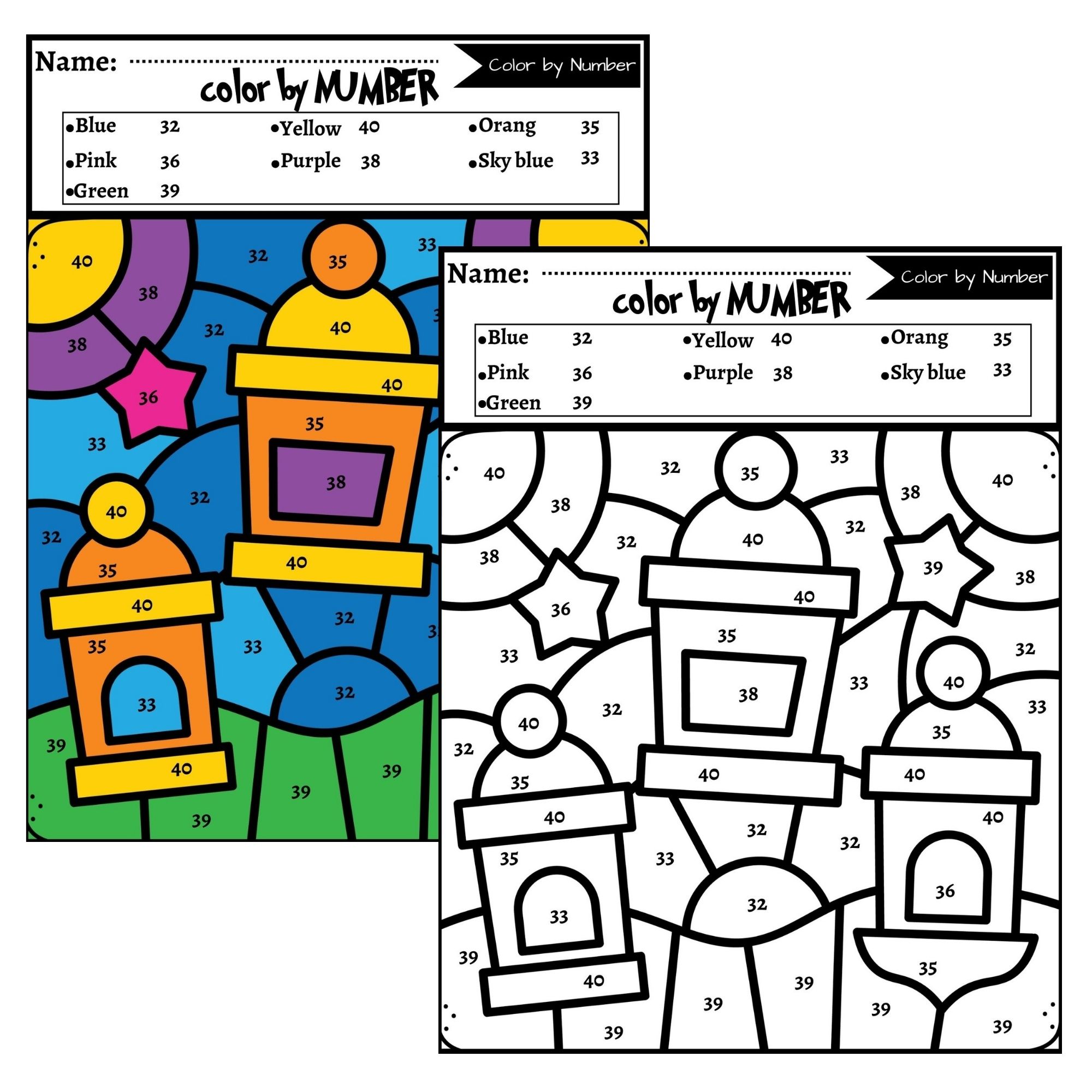 Ramadan color by number