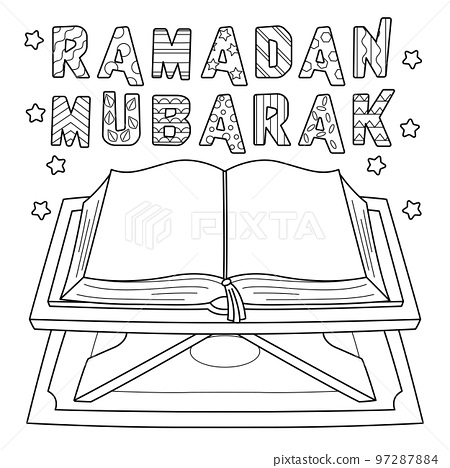 Ramadan quran coloring page for kids