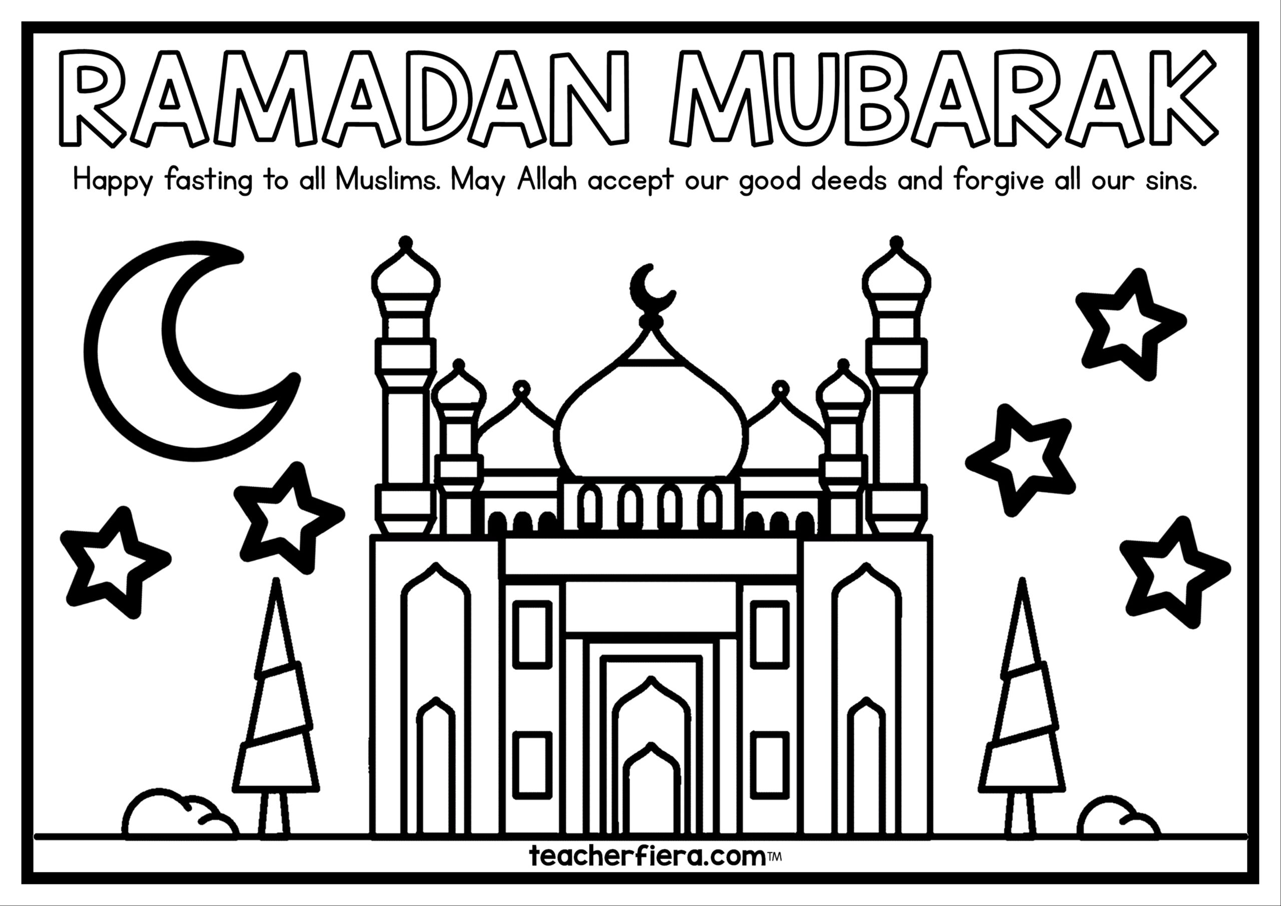 Ramadan colouring sheets â