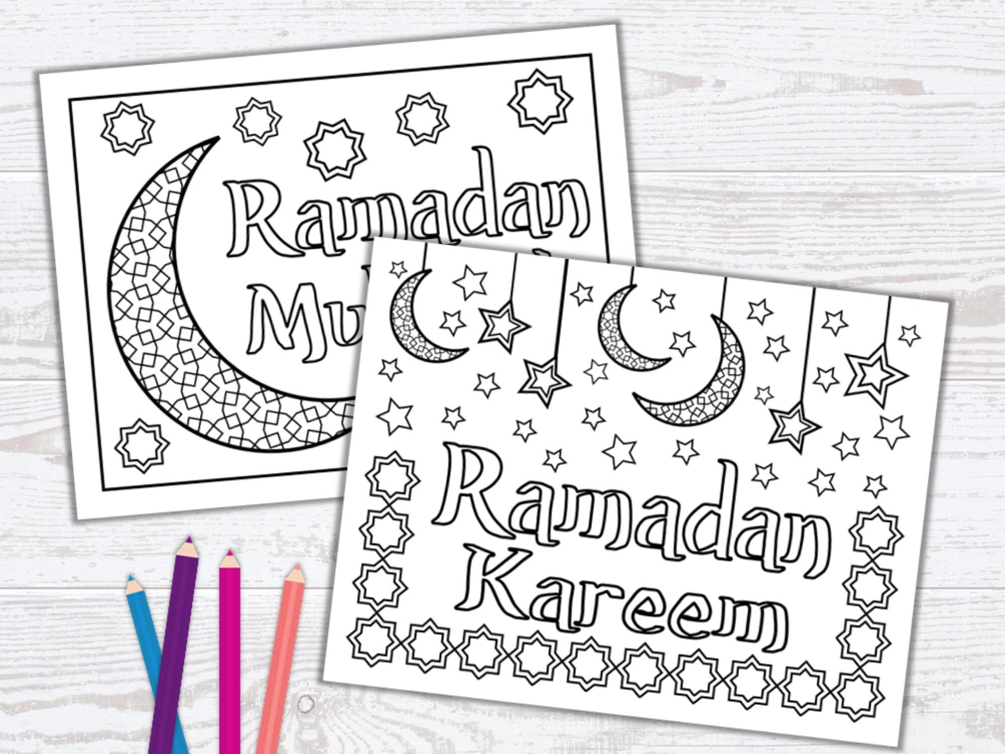 Ramadan coloring pages ramadan printable for kids and adults ramadan mubarak coloring pages islamic coloring pdf instant download download now