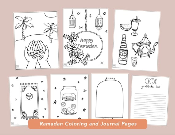 Ramadan coloring pages printable digital download for adults and kids islamic decor ramadan decor ramadan activity for families