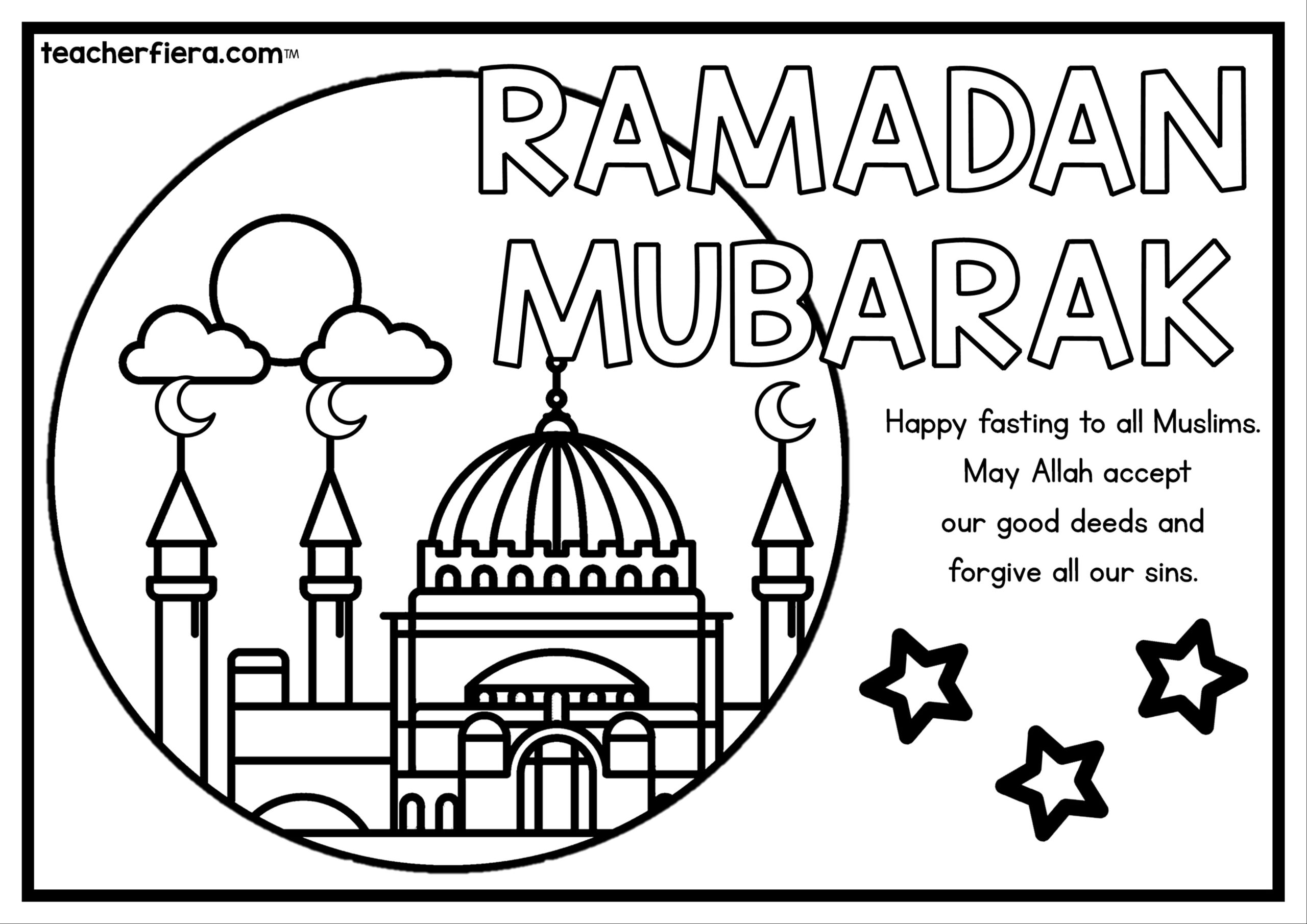 Ramadan colouring sheets â