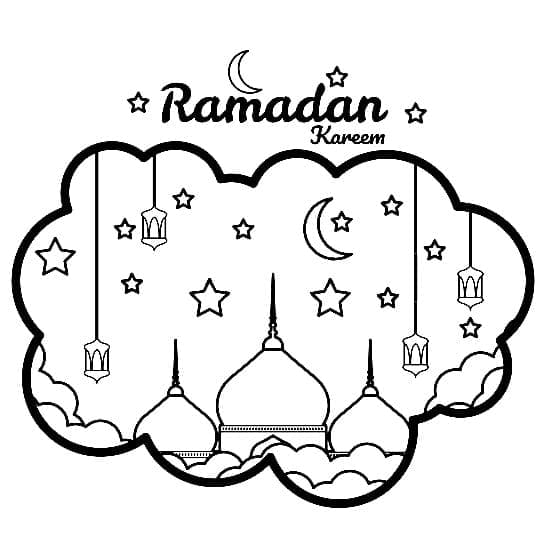 Ramadan kareem image coloring page