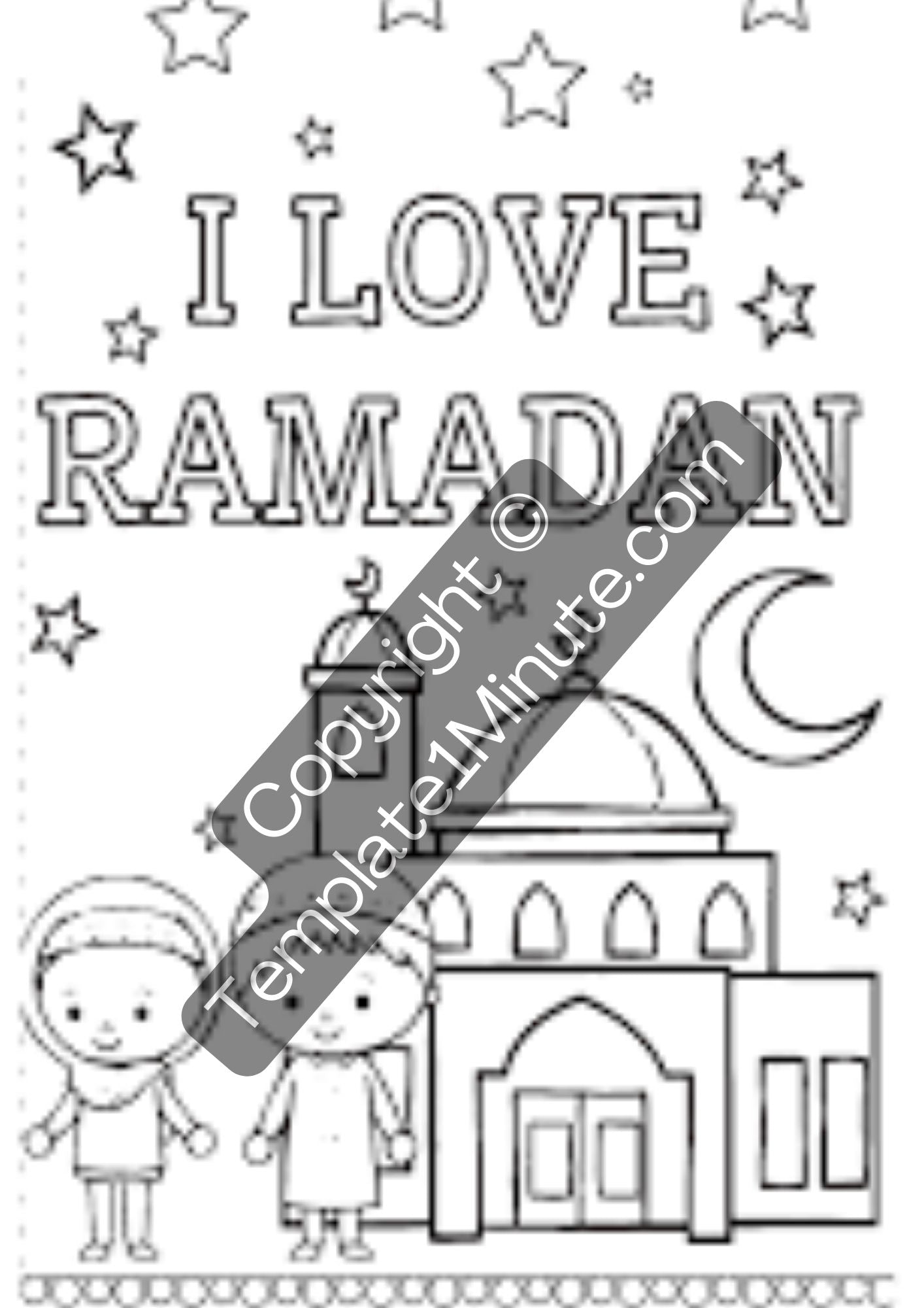 Ramadan coloring pages for kids printable template in pdf â