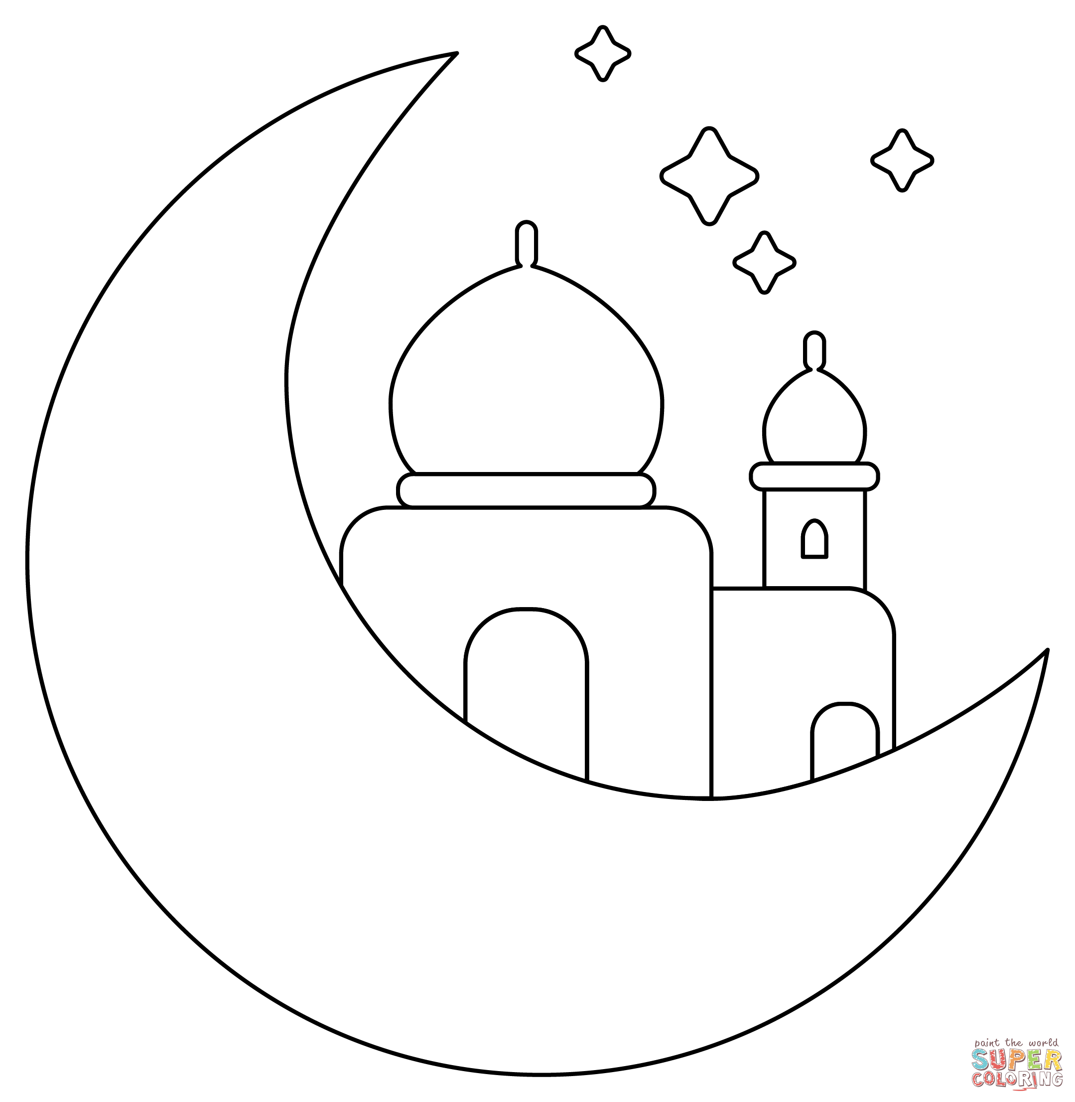 Ramadan moon coloring page free printable coloring pages