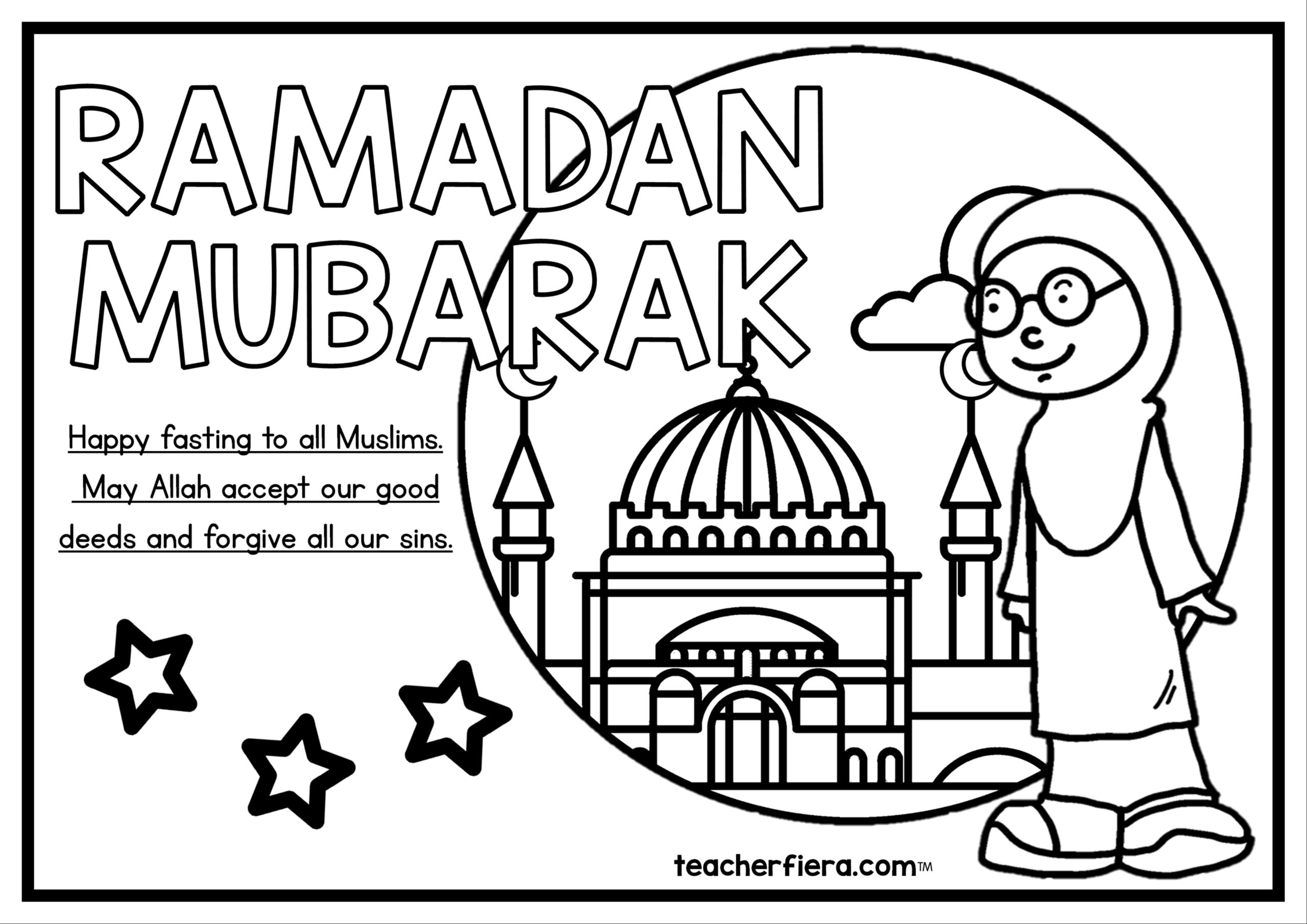 Ramadan colouring sheets â