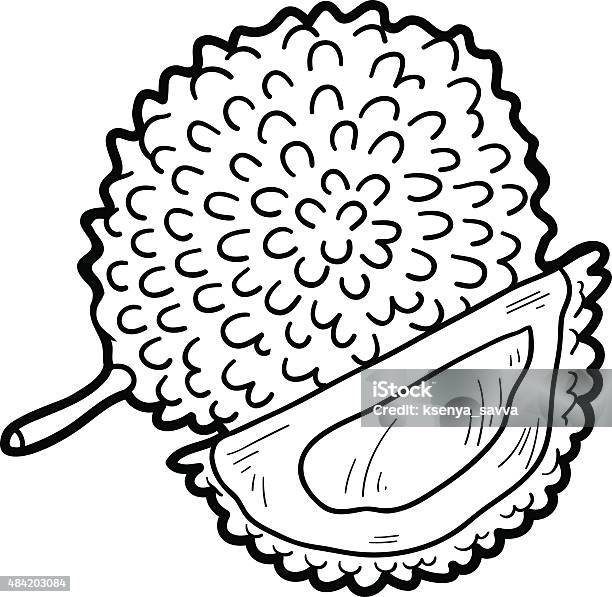 Coloring book game fruits and vegetables stock illustration