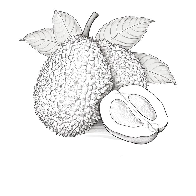 Premium ai image fruits coloring page