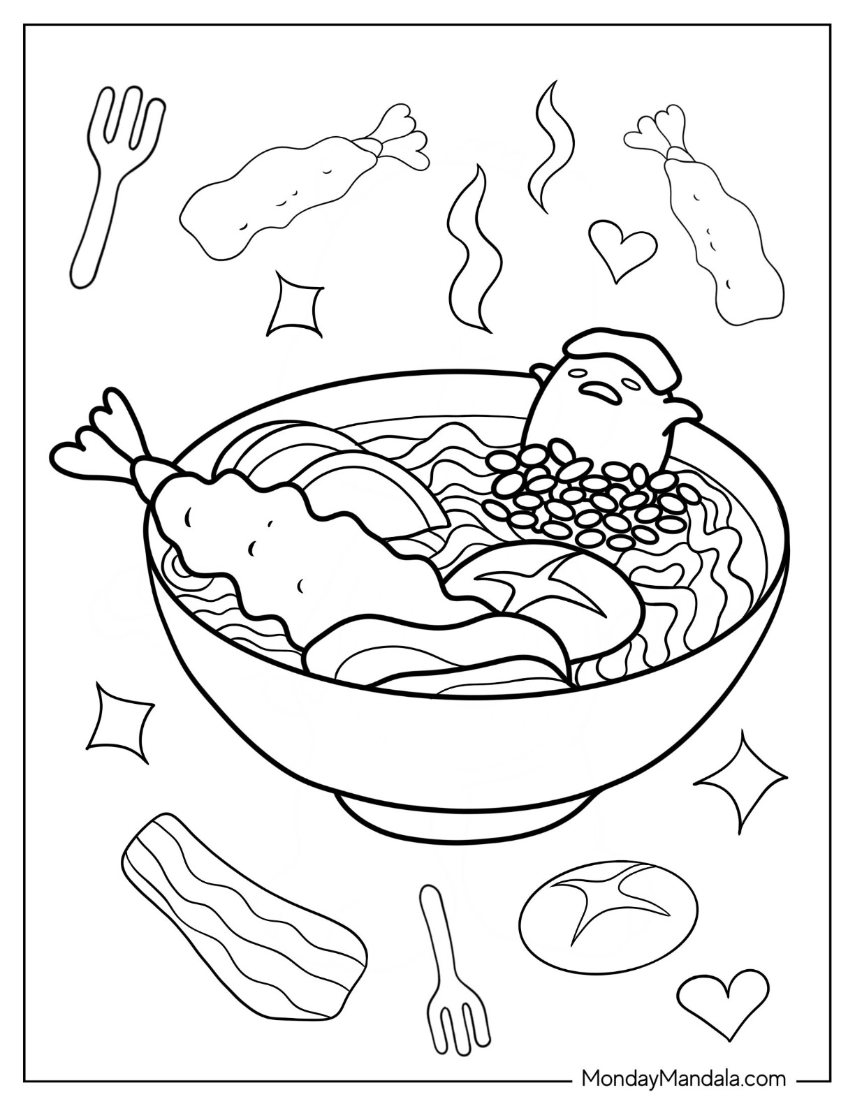 Gudetama coloring pages free pdf printables