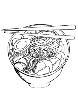 Ramen pack coloring pages