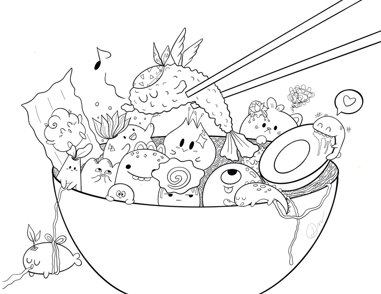 Ramen coloring page pdf