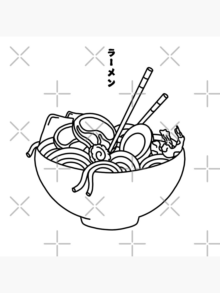 Minimalist japanese ramen art print for sale by kimprut