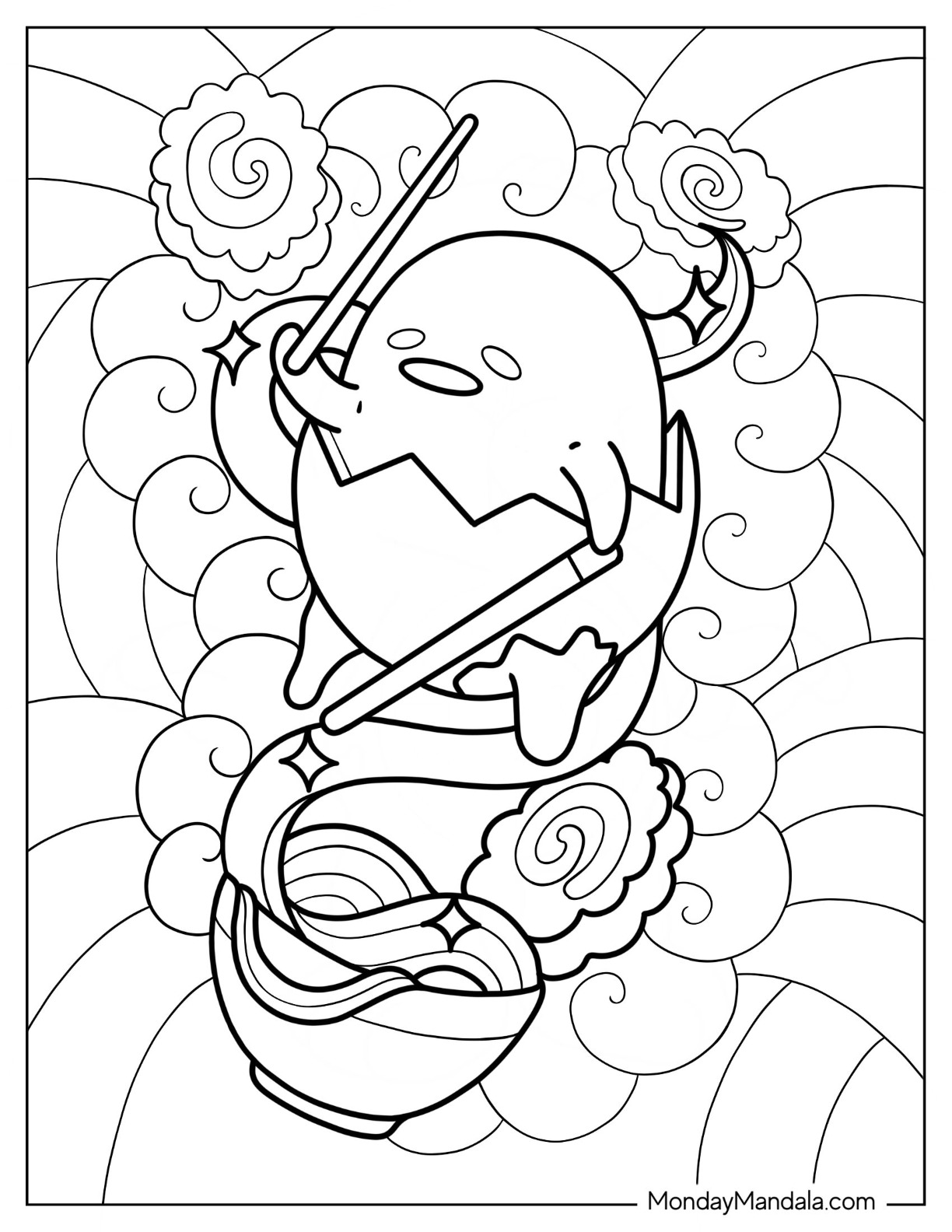 Gudetama coloring pages free pdf printables