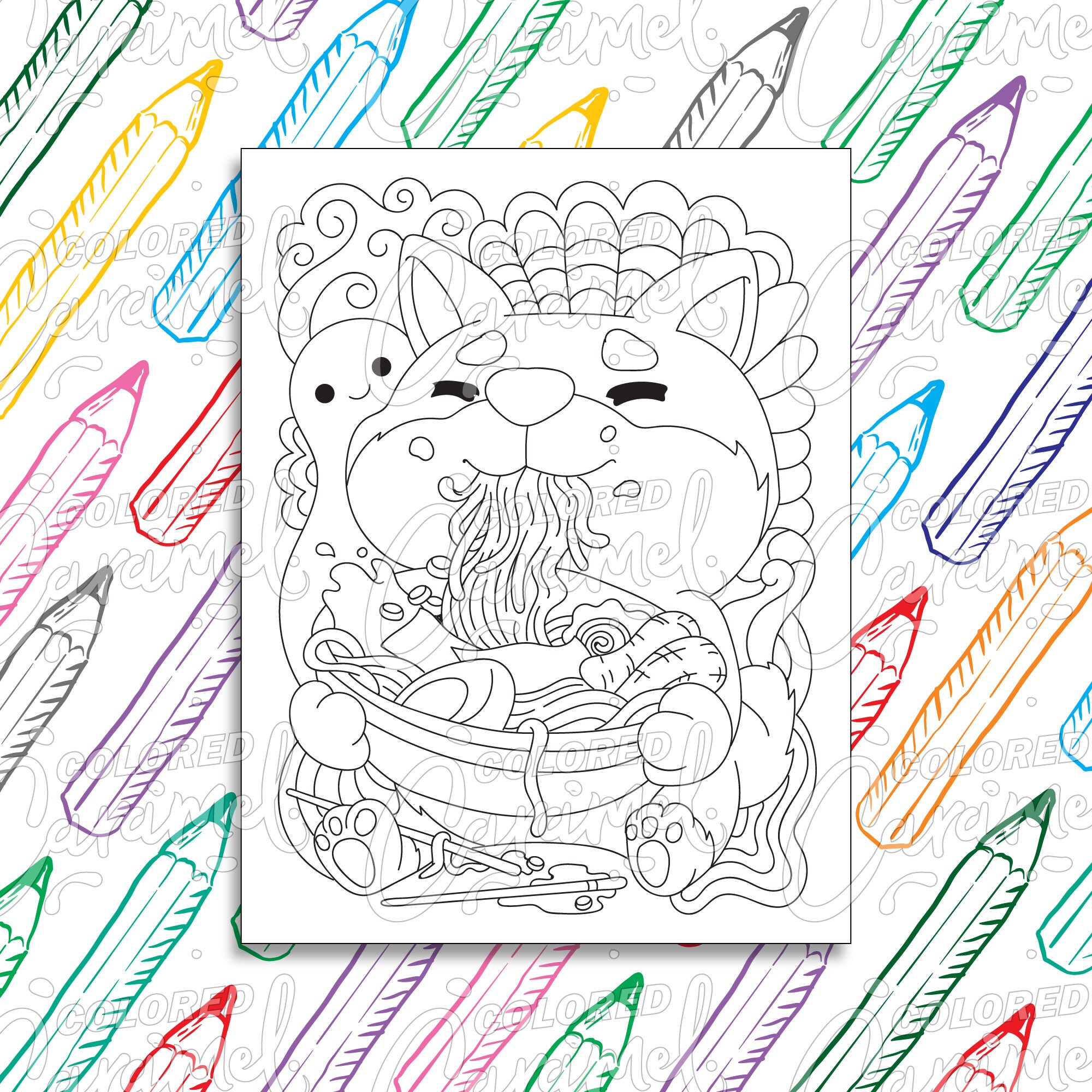 Ramen coloring page