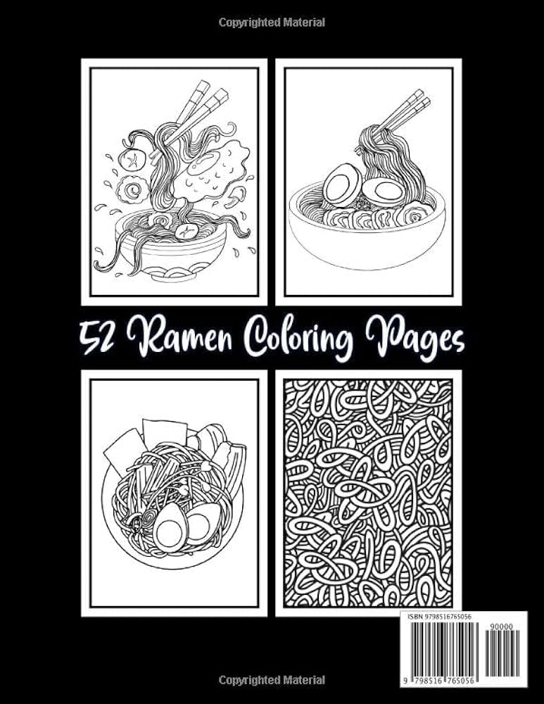 Ramen an adult coloring book