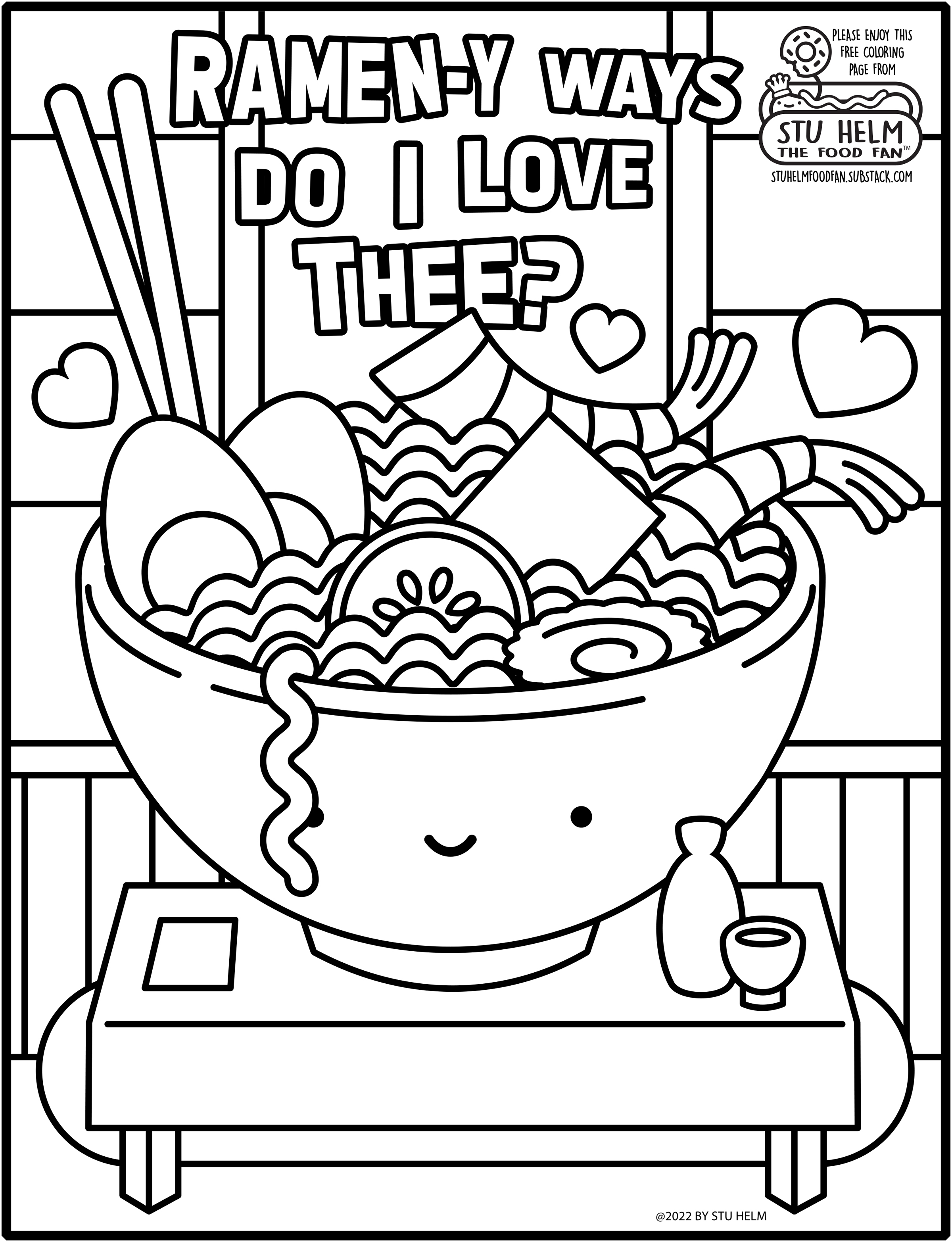 Custom coloring pages stu helm food fan